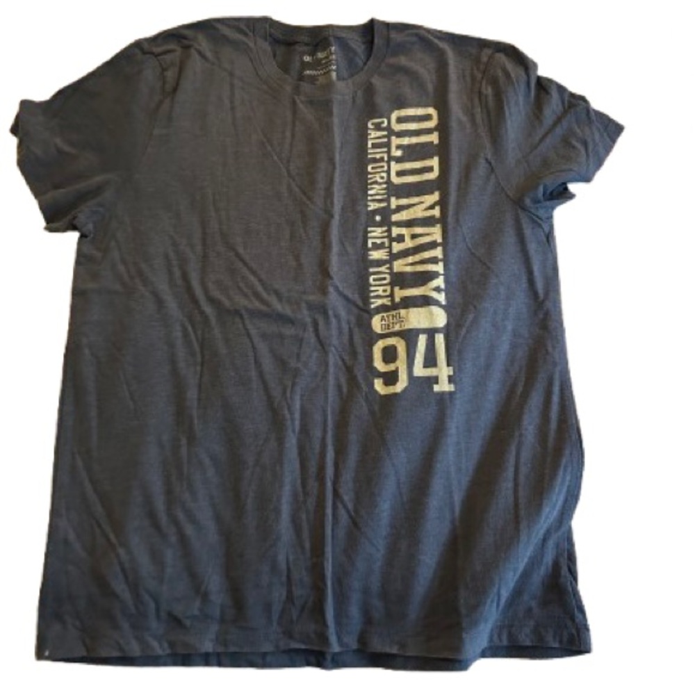 Old Navy Blue Short Sleeve Tee with Vertical Print